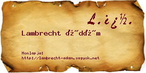 Lambrecht Ádám névjegykártya